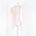 Ulla Johnson Pale Pink Frill Detail Cap Sleeves Silk Blend Top