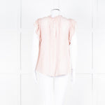 Ulla Johnson Pale Pink Frill Detail Cap Sleeves Silk Blend Top