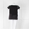 See By Chloe Black Silk Lace Short Sleeve Top
