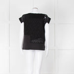See By Chloe Black Silk Lace Short Sleeve Top