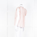 Ulla Johnson Pale Pink Frill Detail Cap Sleeves Silk Blend Top