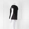 See By Chloe Black Silk Lace Short Sleeve Top