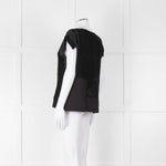 See By Chloe Black Silk Lace Short Sleeve Top