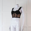 Rebecca Vallance Black and Nude Lace Bustier Top with Wide Straps