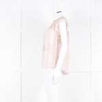 Ulla Johnson Pale Pink Frill Detail Cap Sleeves Silk Blend Top