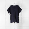 Weekend Max Mara Navy Sleeveless Cape Coat