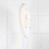 Me+Em Cream Woven Frayed Edge Bomber Jacket