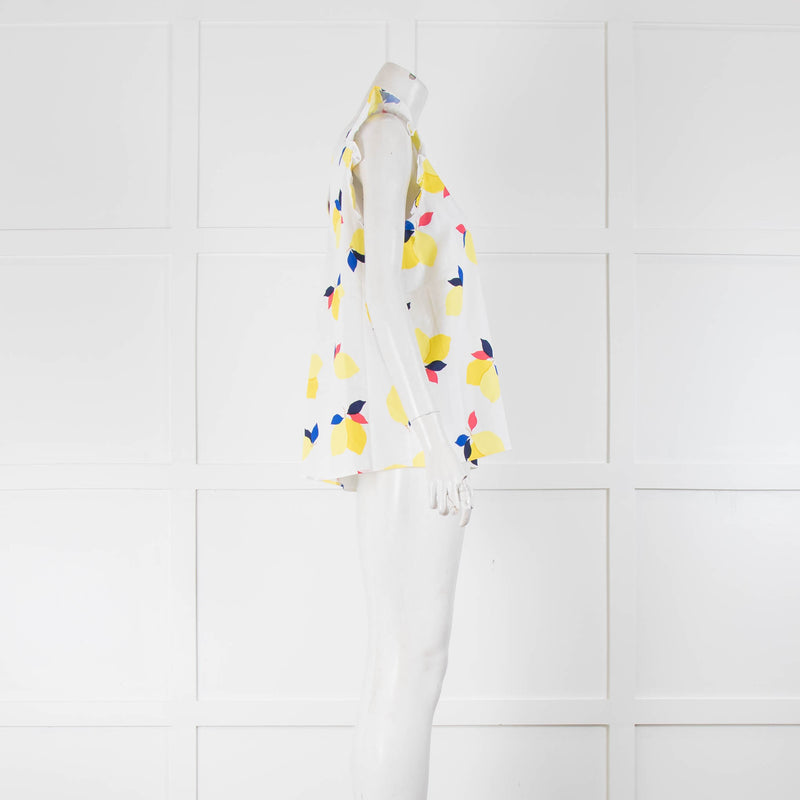 Kate Spade White Yellow Lemon Sleeveless Top