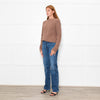 White + Warren Suede Cotton Ribbed Knit Jumper