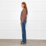 White + Warren Suede Cotton Ribbed Knit Jumper