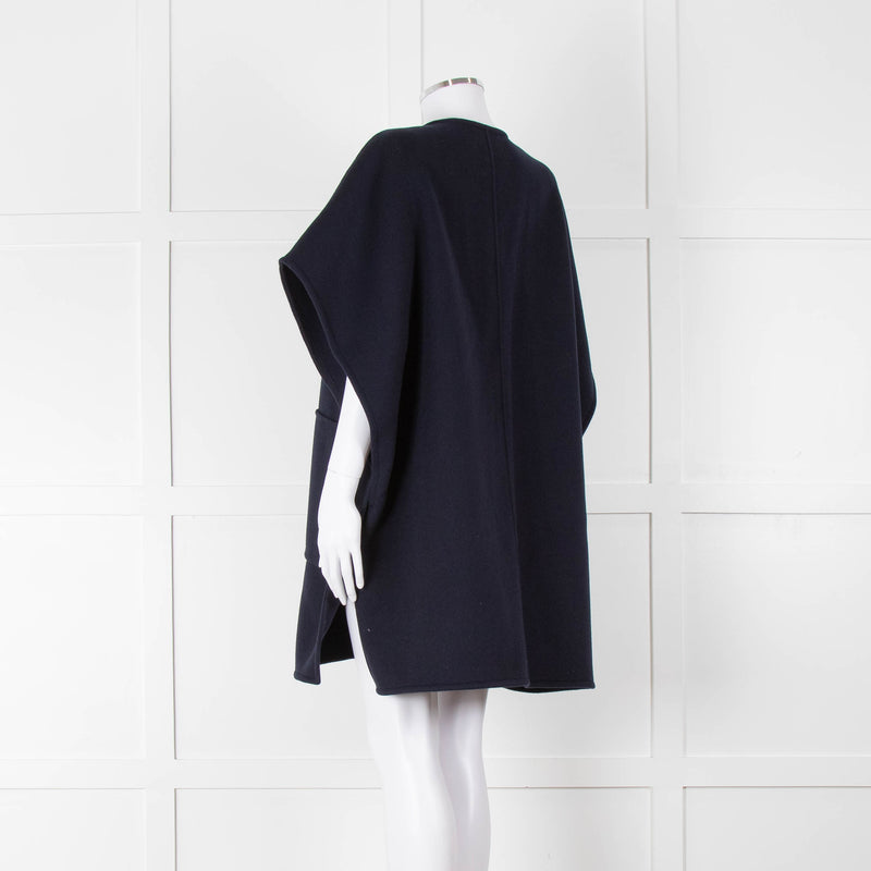 Weekend Max Mara Navy Sleeveless Cape Coat