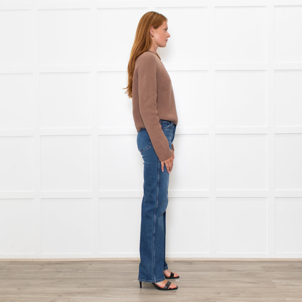 White + Warren Suede Cotton Ribbed Knit Jumper