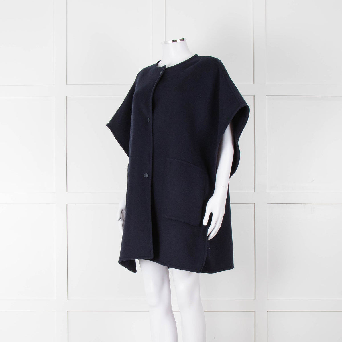 Weekend Max Mara Navy Sleeveless Cape Coat