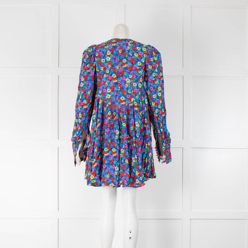 Rotate by Birger Christensen Floral Puff Sleeve Smock Dress