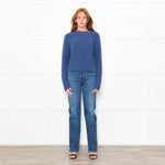 White + Warren Washed Denim Cotton Jumper