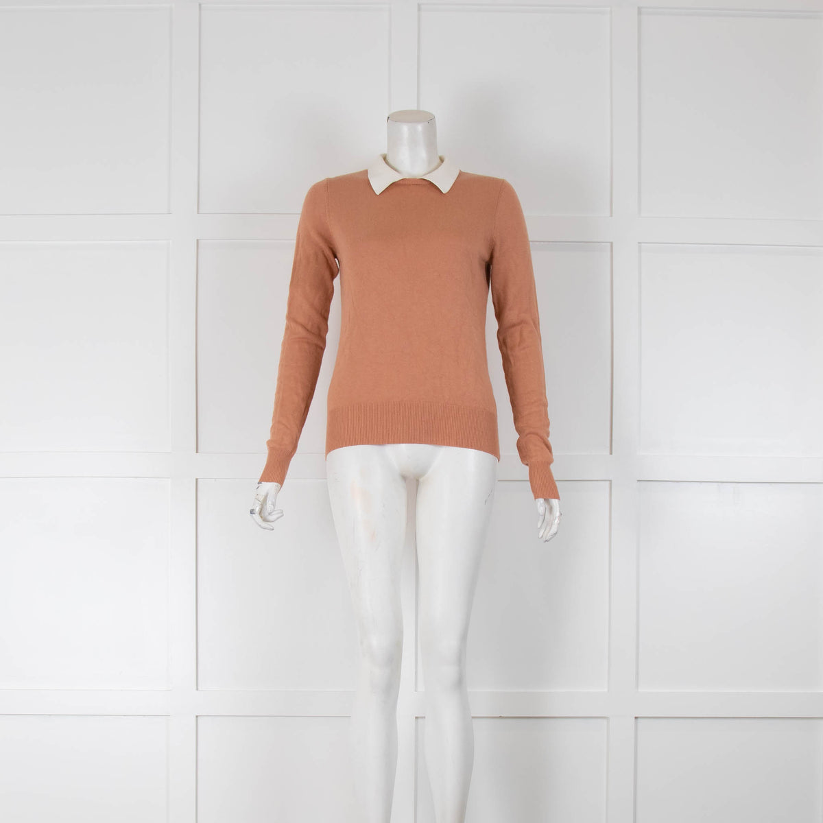 Essentiel Antwerp Collared Peach Fine Knit Jumper