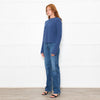 White + Warren Washed Denim Cotton Jumper
