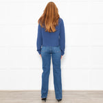 White + Warren Washed Denim Cotton Jumper