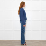 White + Warren Washed Denim Cotton Jumper
