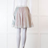 Alaia White Lazer Cut Pleated Skirt with Rainbow Underlay