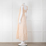 Ridley Yellow Peach Floral Sleeveless Cotton Maxi Dress