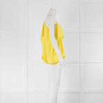 Alice + Olivia Yellow  Pompom Trim Shoe String Strap Top