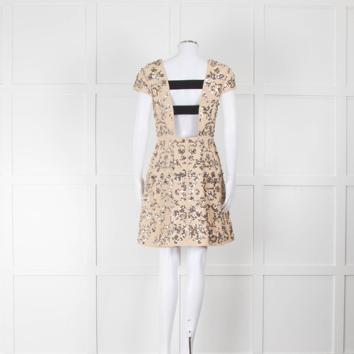 Rebecca Taylor Beige Sequin Mini Dress