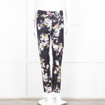 Erdem Dark Navy Cream Pink Yellow Floral Multi Print Trousers