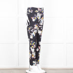 Erdem Dark Navy Cream Pink Yellow Floral Multi Print Trousers