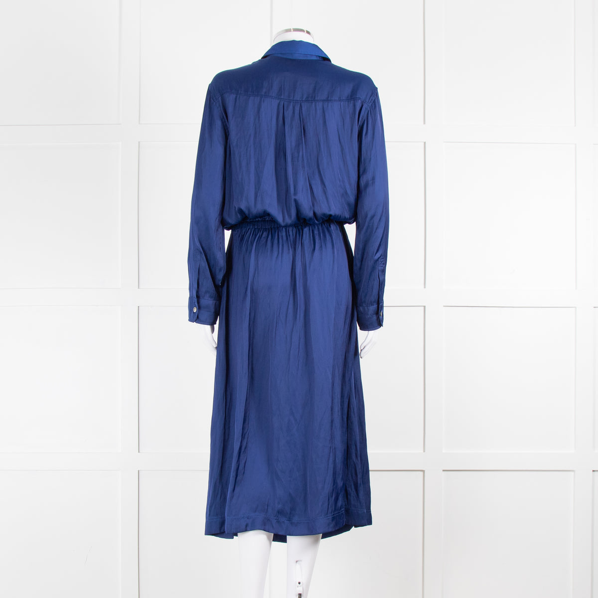 Zadig & Voltaire Royal Blue Satin Tie Waist Midi Dress