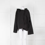 Norma Kamali Black Cotton Hooded Jacket