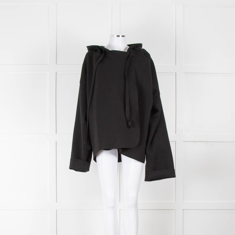 Norma Kamali Black Cotton Hooded Jacket