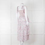 LoveShackFancy White Pink Floral Cotton Sleeveless Sun Dress