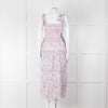 LoveShackFancy White Pink Floral Cotton Sleeveless Sun Dress