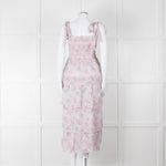 LoveShackFancy White Pink Floral Cotton Sleeveless Sun Dress