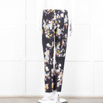 Erdem Dark Navy Cream Pink Yellow Floral Multi Print Trousers