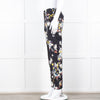 Erdem Dark Navy Cream Pink Yellow Floral Multi Print Trousers