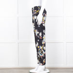 Erdem Dark Navy Cream Pink Yellow Floral Multi Print Trousers