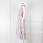 LoveShackFancy White Pink Floral Cotton Sleeveless Sun Dress