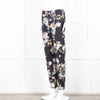 Erdem Dark Navy Cream Pink Yellow Floral Multi Print Trousers