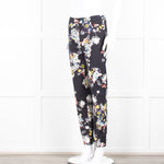 Erdem Dark Navy Cream Pink Yellow Floral Multi Print Trousers
