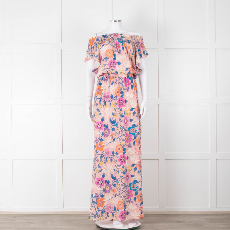 Ridley Pale Pink Blue Purple Floral Sleeveless Maxi Dress