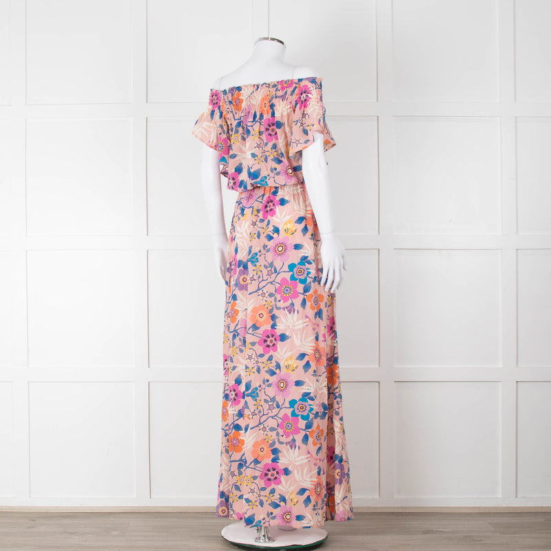 Ridley Pale Pink Blue Purple Floral Sleeveless Maxi Dress