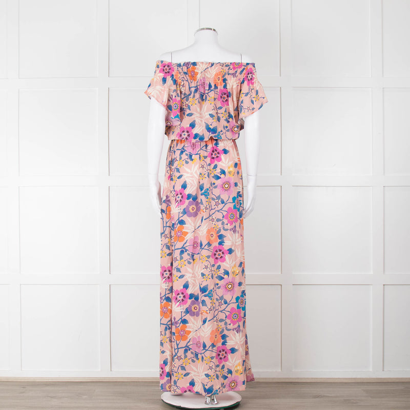 Ridley Pale Pink Blue Purple Floral Sleeveless Maxi Dress
