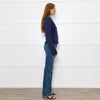 White + Warren Blue Cotton Button Up Cardigan