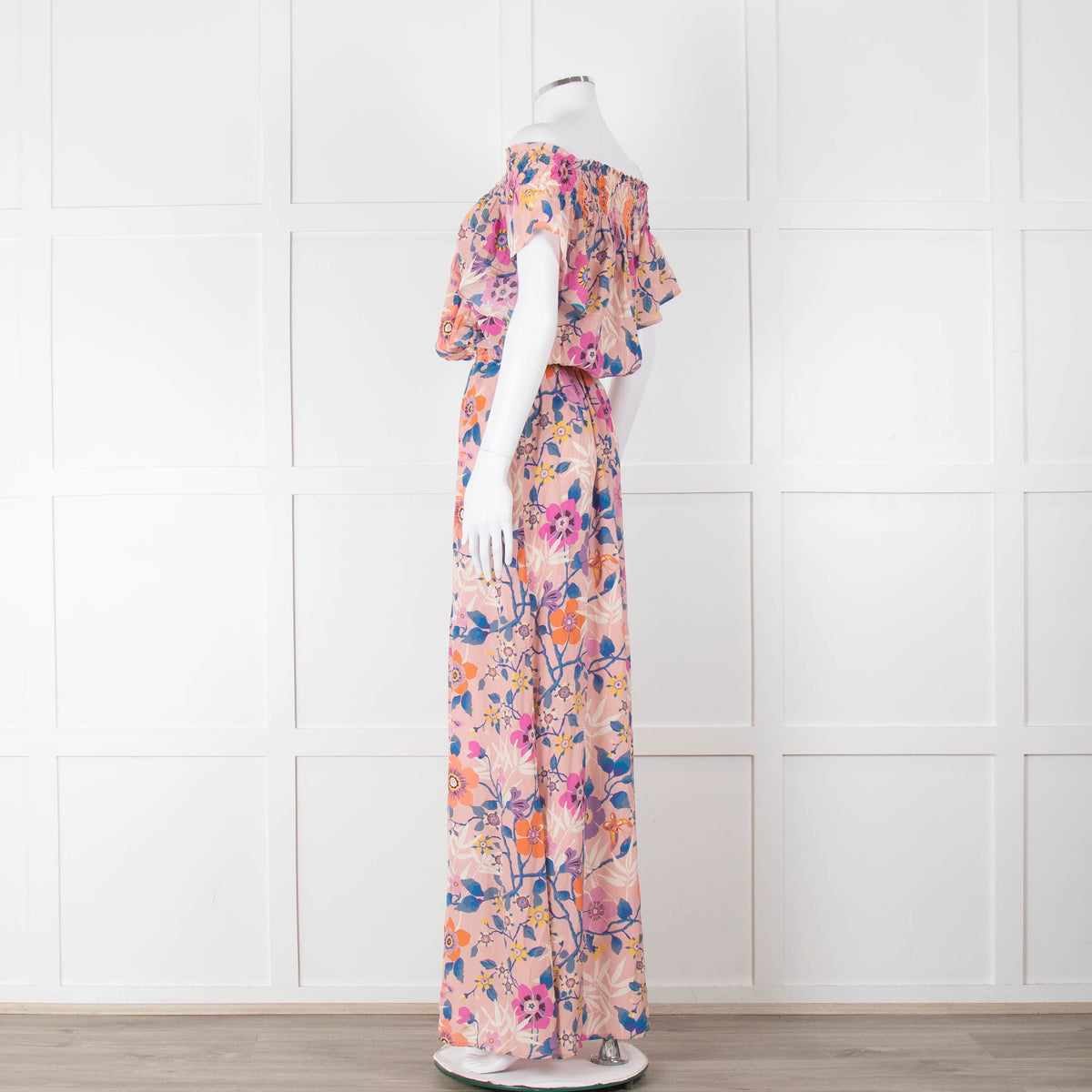 Ridley Pale Pink Blue Purple Floral Sleeveless Maxi Dress