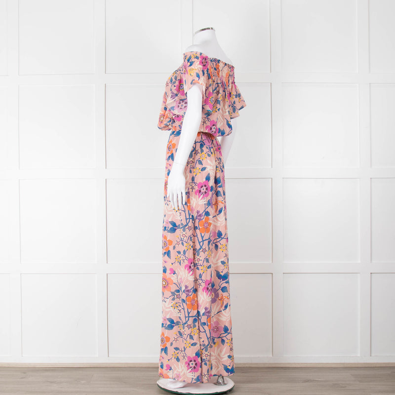 Ridley Pale Pink Blue Purple Floral Sleeveless Maxi Dress