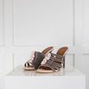 Malone Souliers Grey Pink Trim Suede Heeled Mules