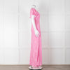 LoveShackFancy Pink On Pink Print Lace Trim Maxi Dress