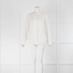 Joseph Cream Front Panel Mandarin Collar Shirt